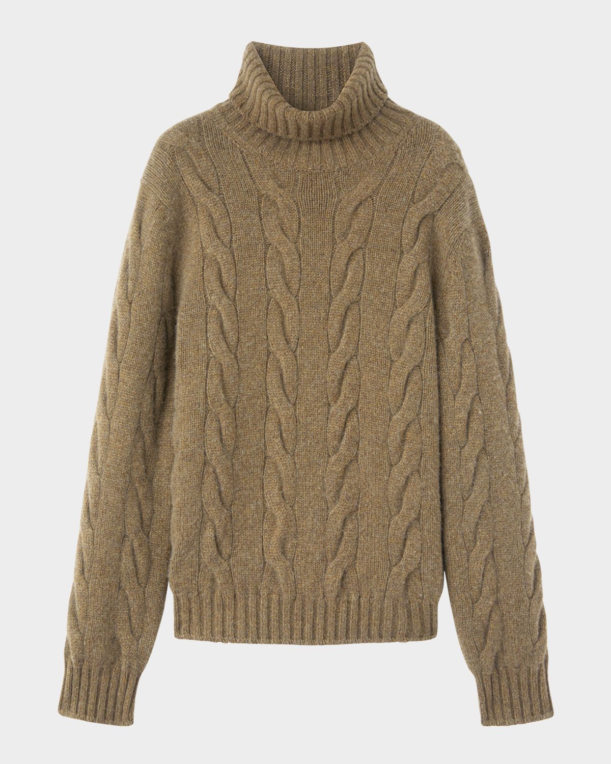 Loro Piana Napier Cable-Knit Cashmere Turtleneck Sweater