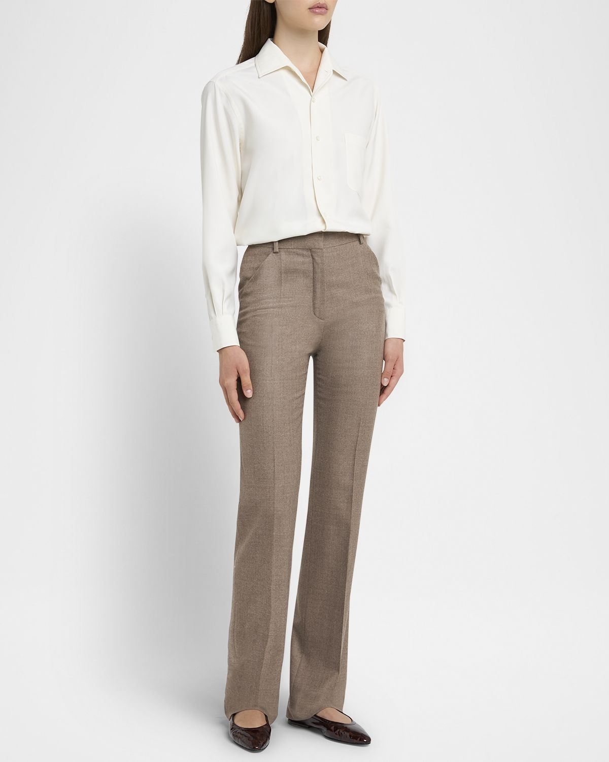 Loro Piana Sawyer Wool Straight-Leg Trousers