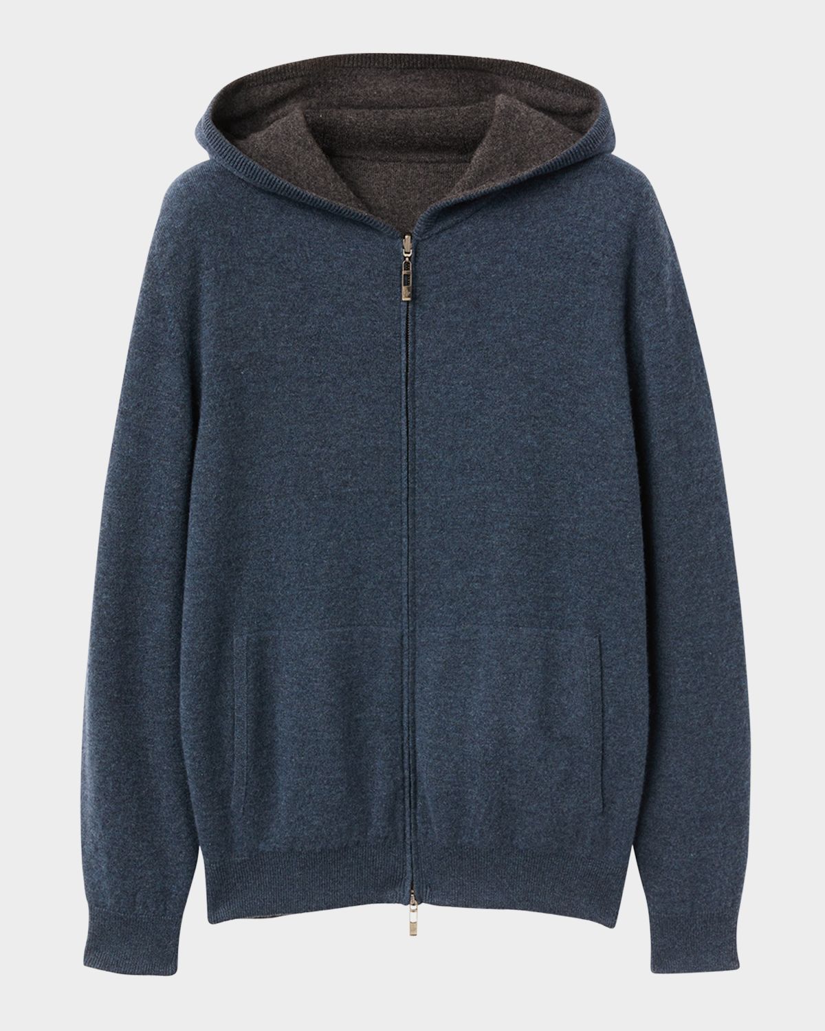Loro Piana Duo Cashmere Hooded Zip Bomber Sweater