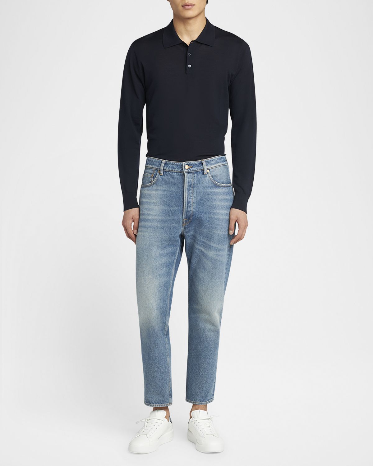 Golden Goose Men 's Happy Stonewash Straight-Leg Ankle Jeans