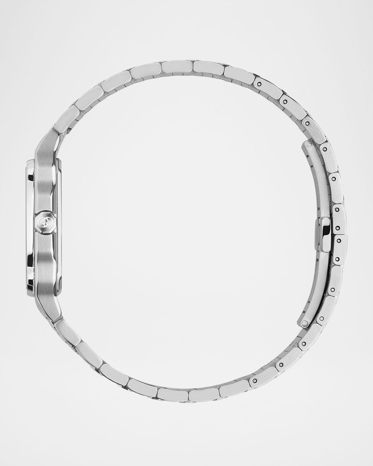 Gucci Stainless Steel G-Flat 30mm Bracelet Watch with Silver Dial