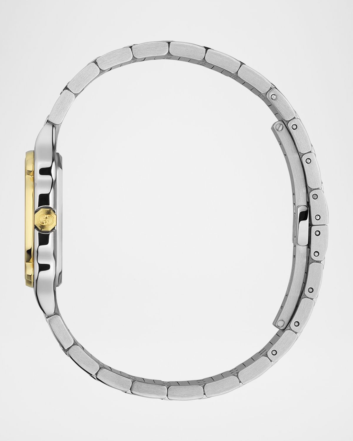 Gucci Two-Tone Stainless Steel G-Flat 24mm Bracelet Watch with Diamonds
