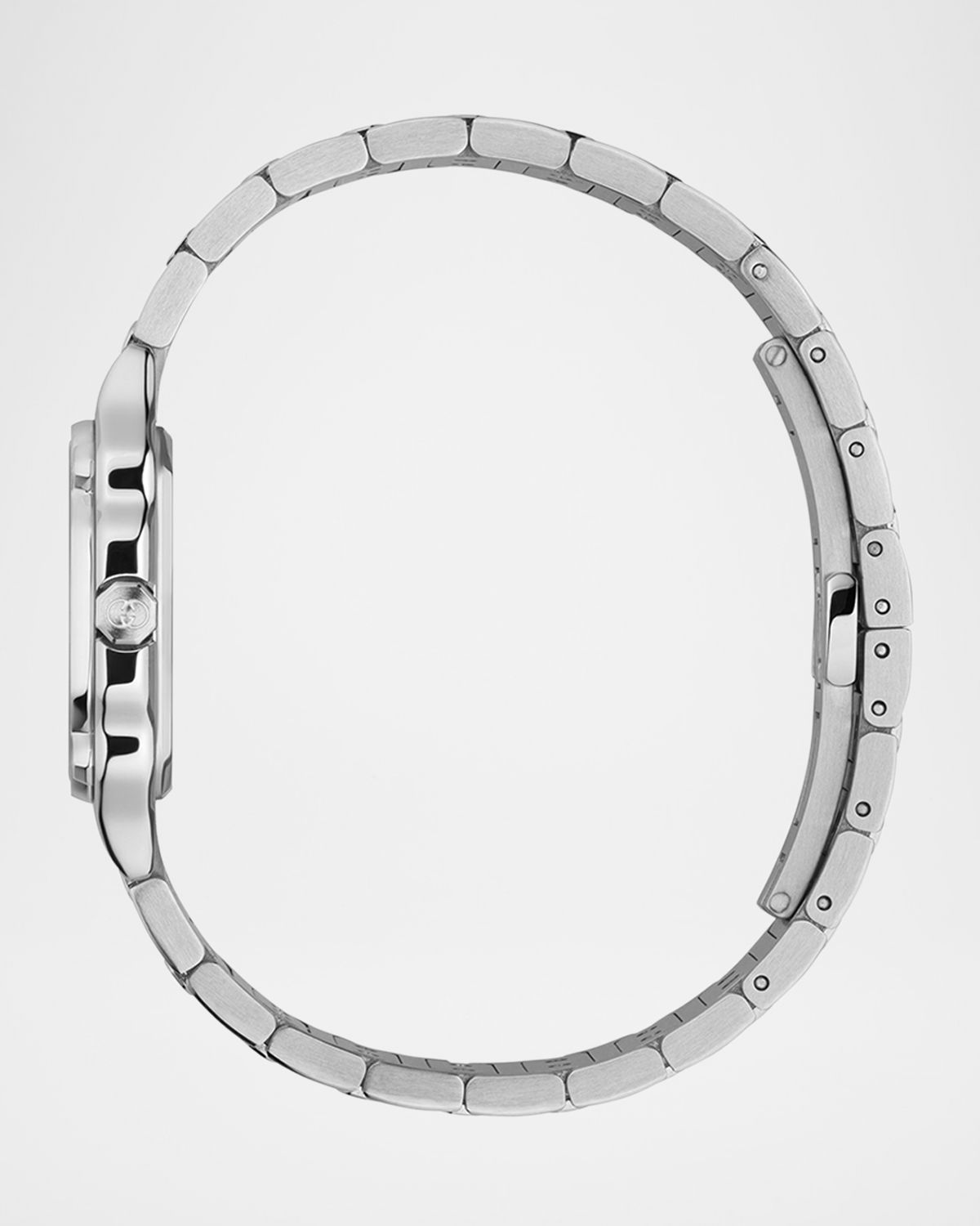 Gucci Stainless Steel G-Flat 24mm Bracelet Watch with Diamonds