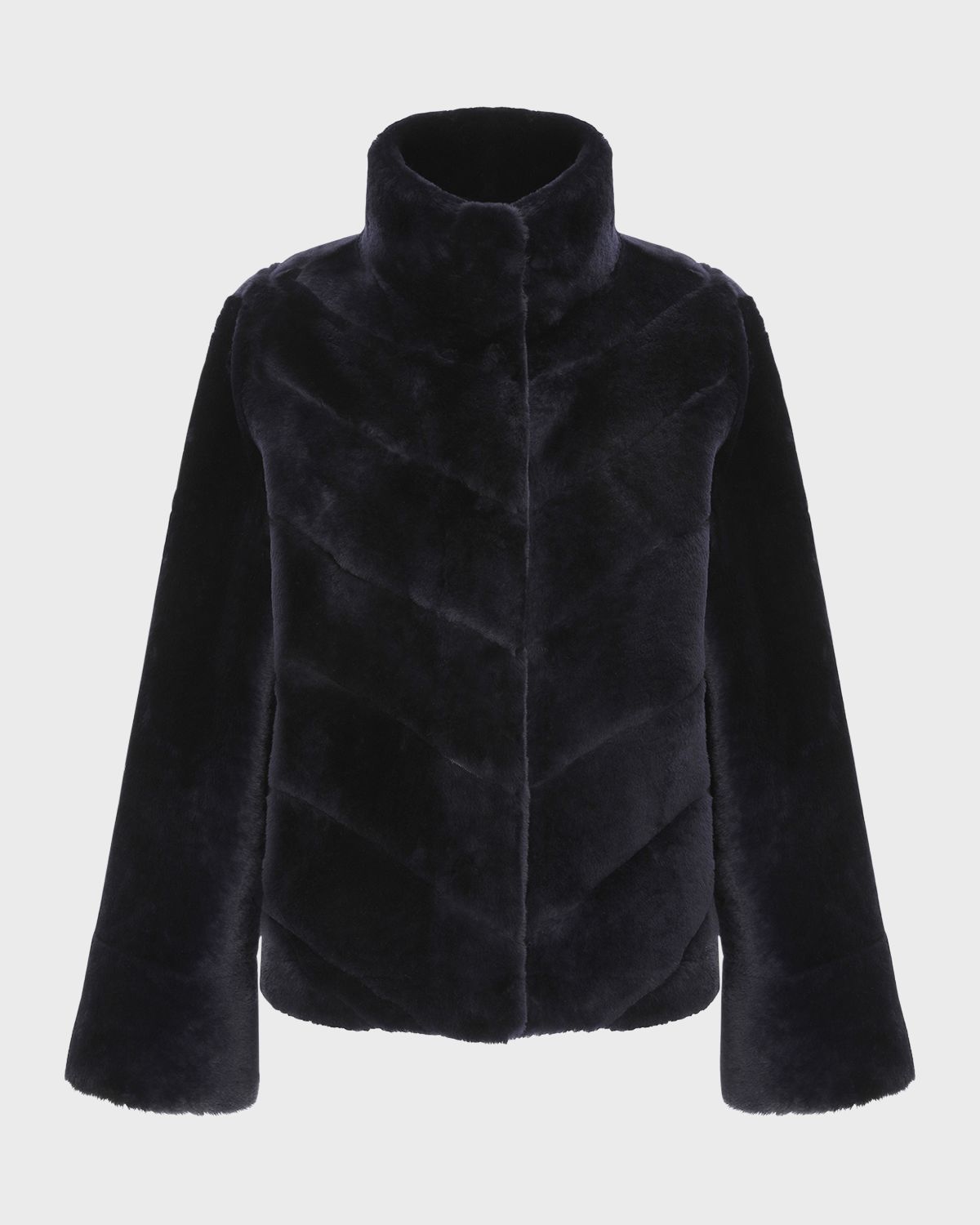Gorski Reversible Chevron Lamb Shearling Jacket With Horizontal Sleeve