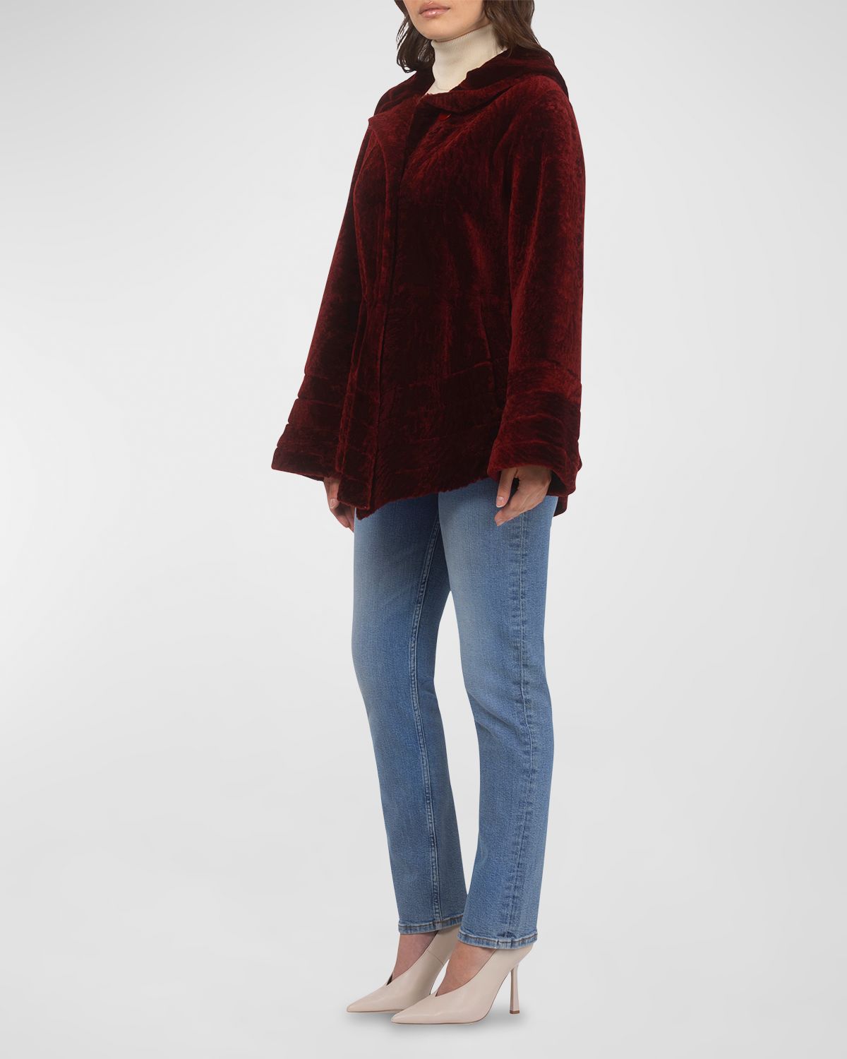 Gorski Reversible Textured Lamb Shearling Jacket