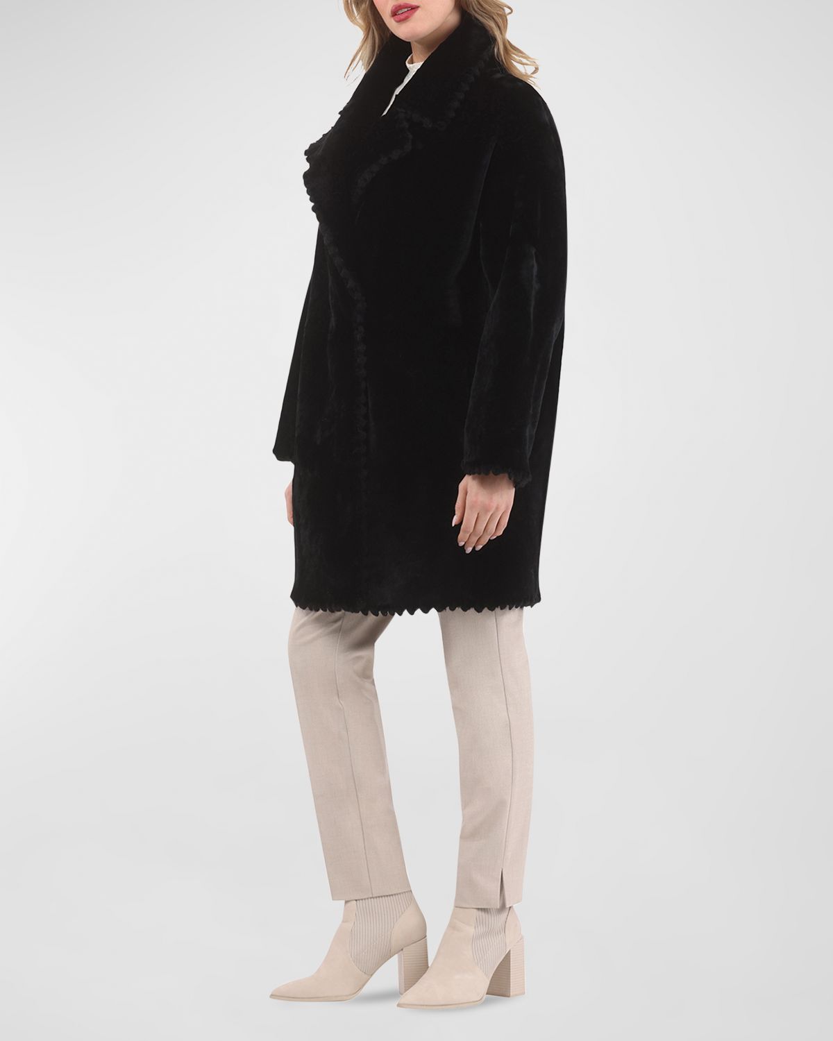 Gorski Reversible Lamb Shearling Jacket With Embroidered Trim