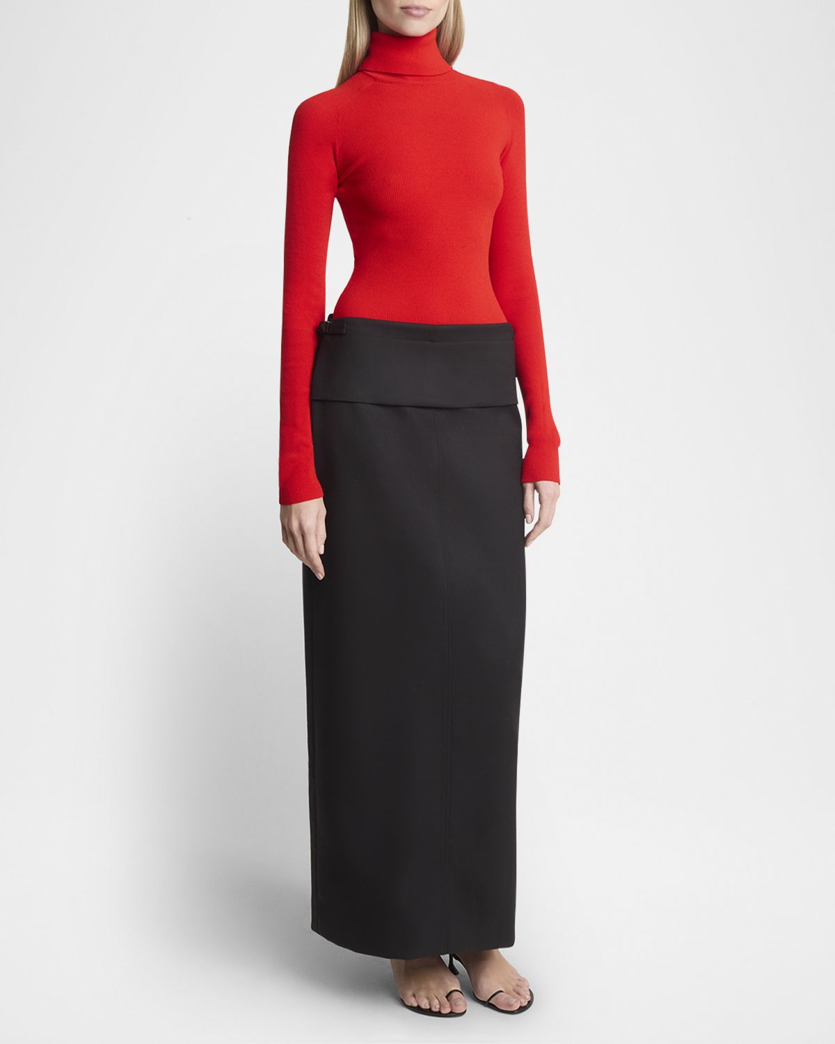 Proenza Schouler Fox Rib-Knit Matte Viscose Turtleneck Top
