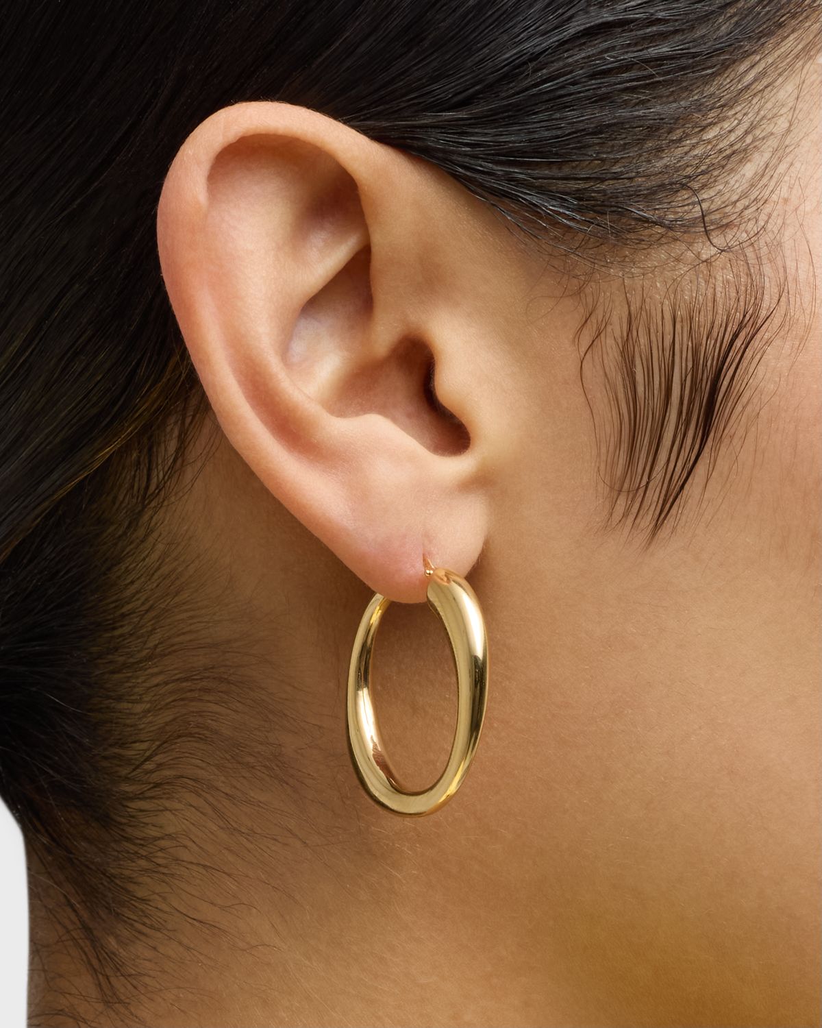 Lisa Nik Golden Dreams 18K Yellow Gold Crescent Hoop Earrings