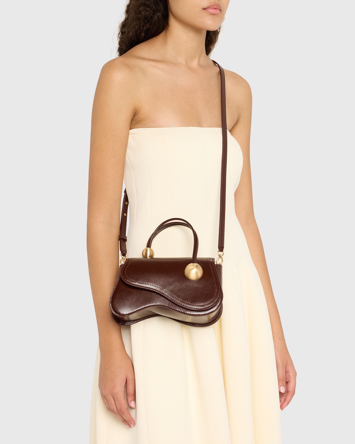 Cult Gaia Kazi Flap Leather Crossbody Bag