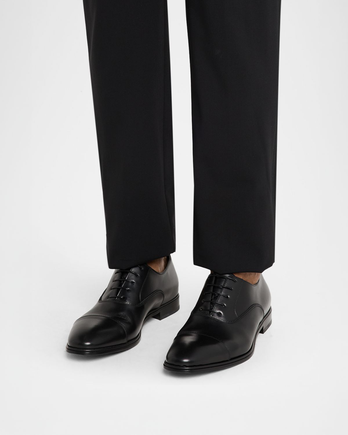 Ferragamo Men's Boston Brogue Leather Cap-Toe Oxfords