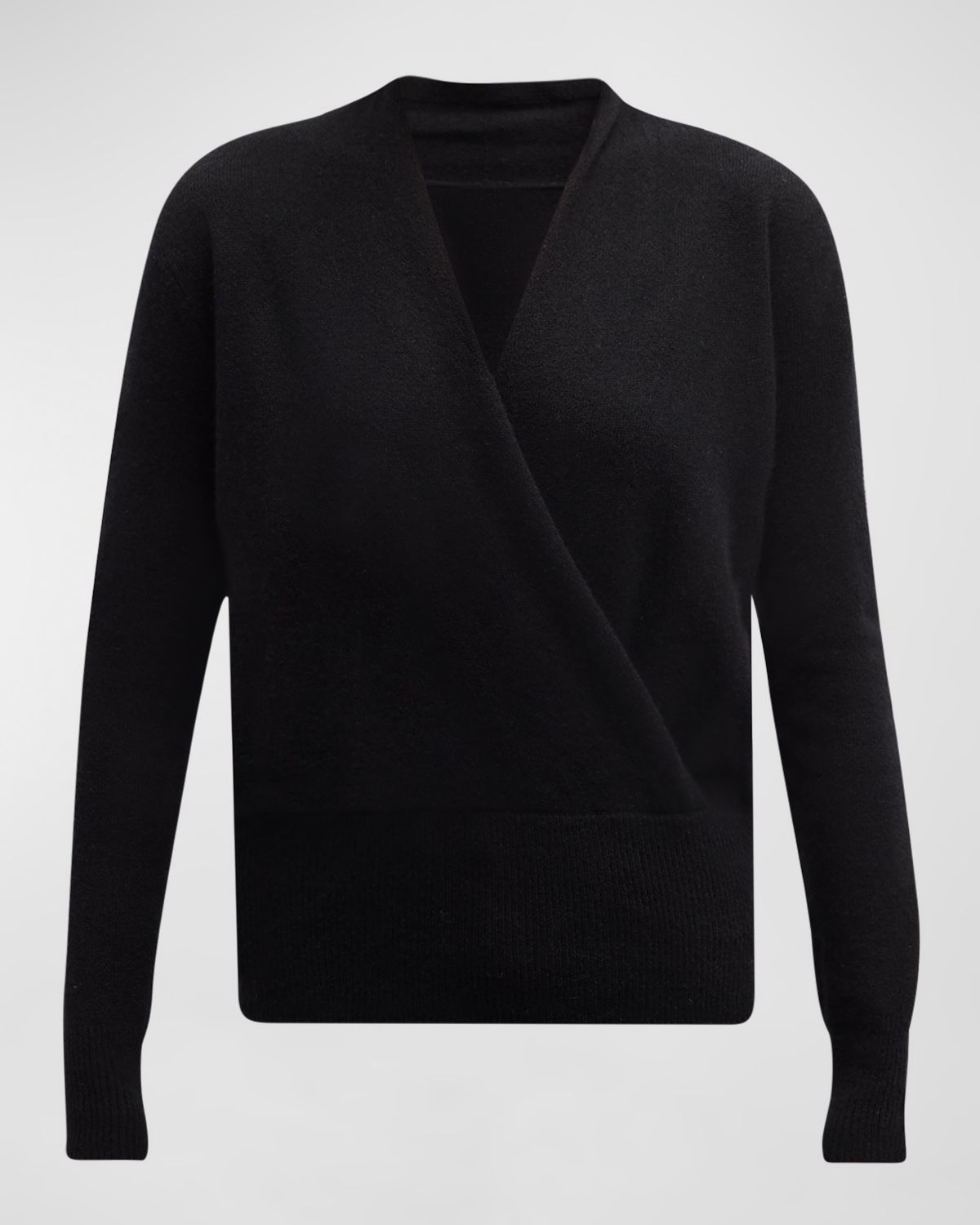 Neiman Marcus Cashmere Collection Cashmere Faux Wrap Sweater | Thumbnail 8