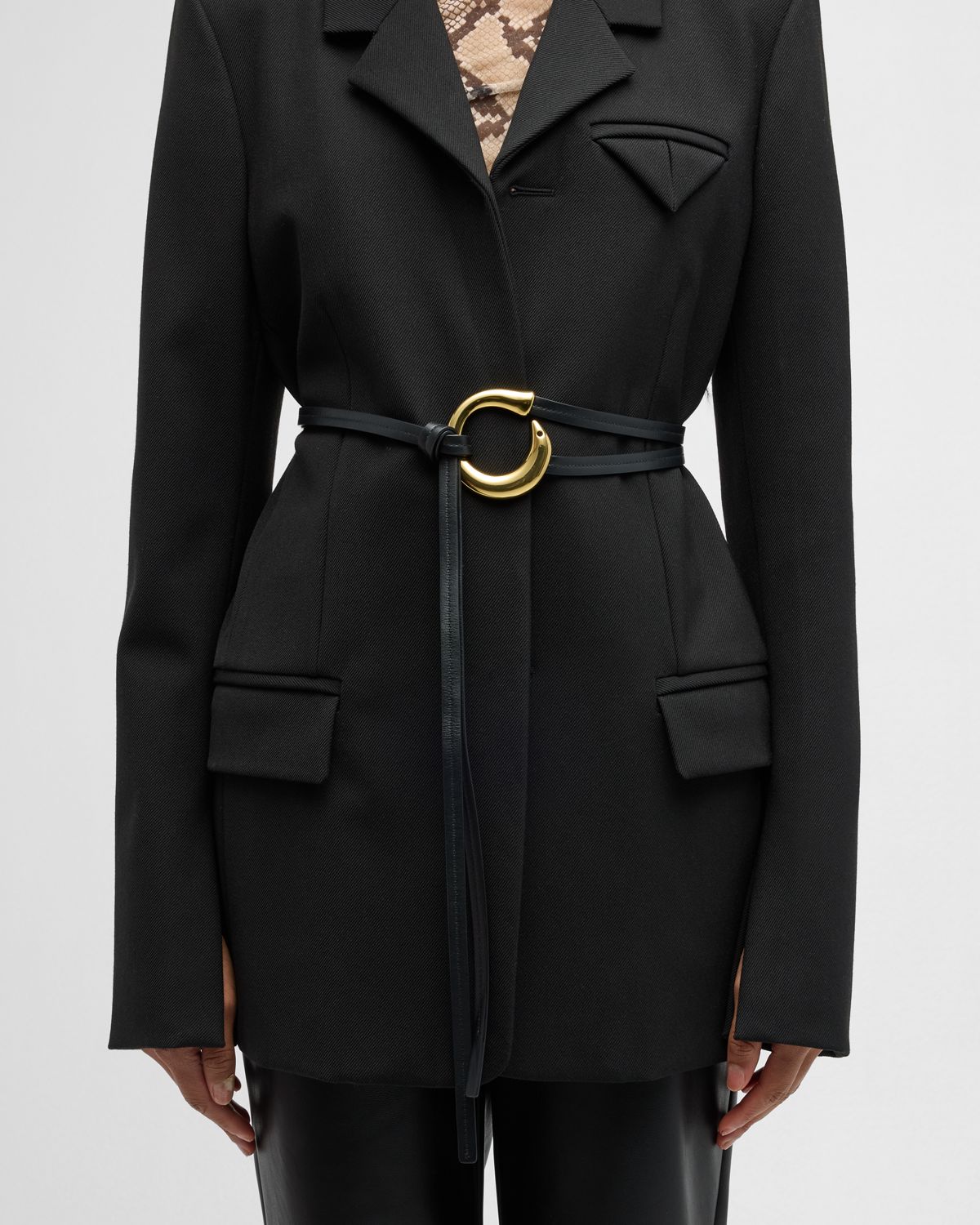 Bottega Veneta Cintura Leather Wrap Belt