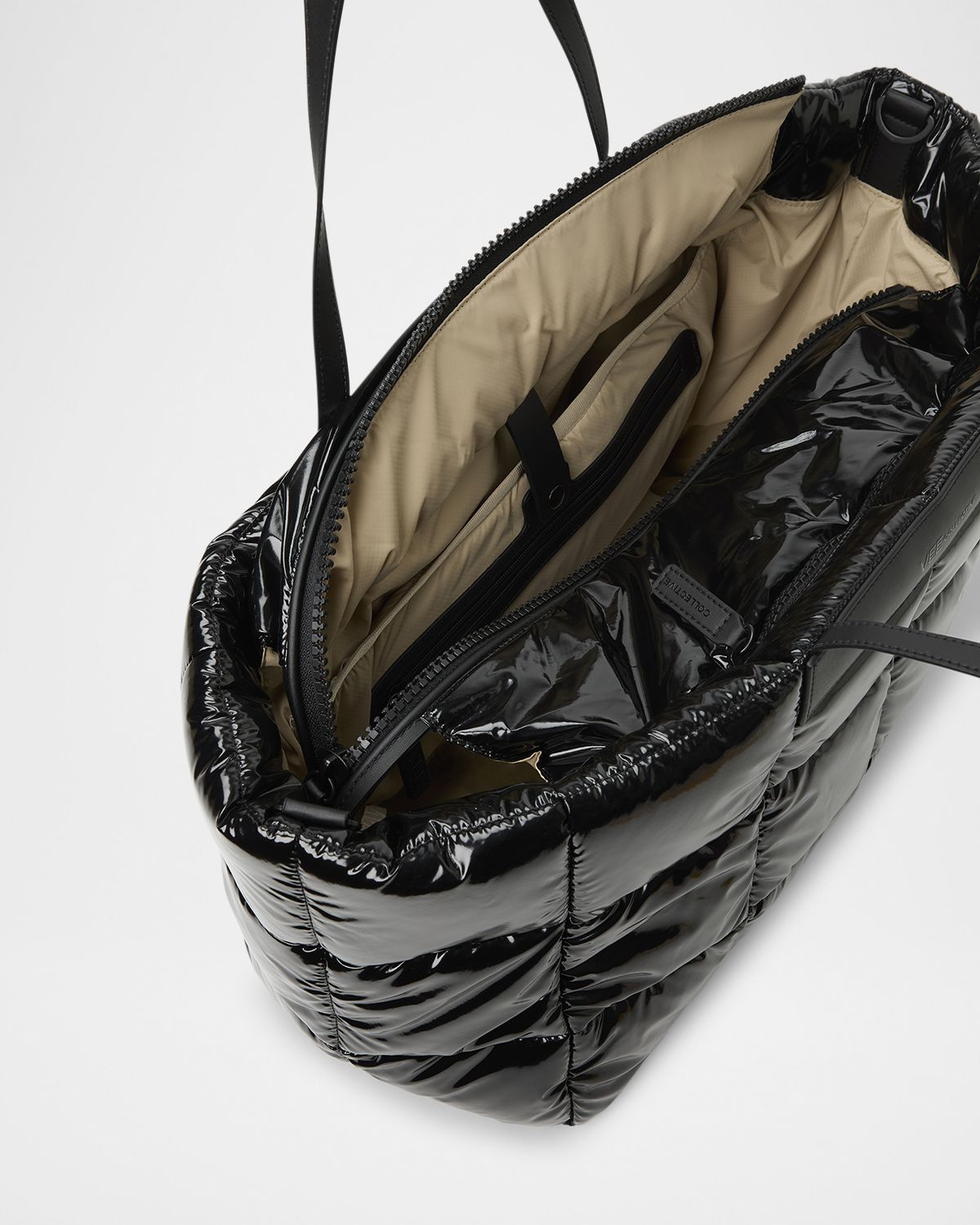 VeeCollective Porter Quilted Vinyl East-West Tote Bag
