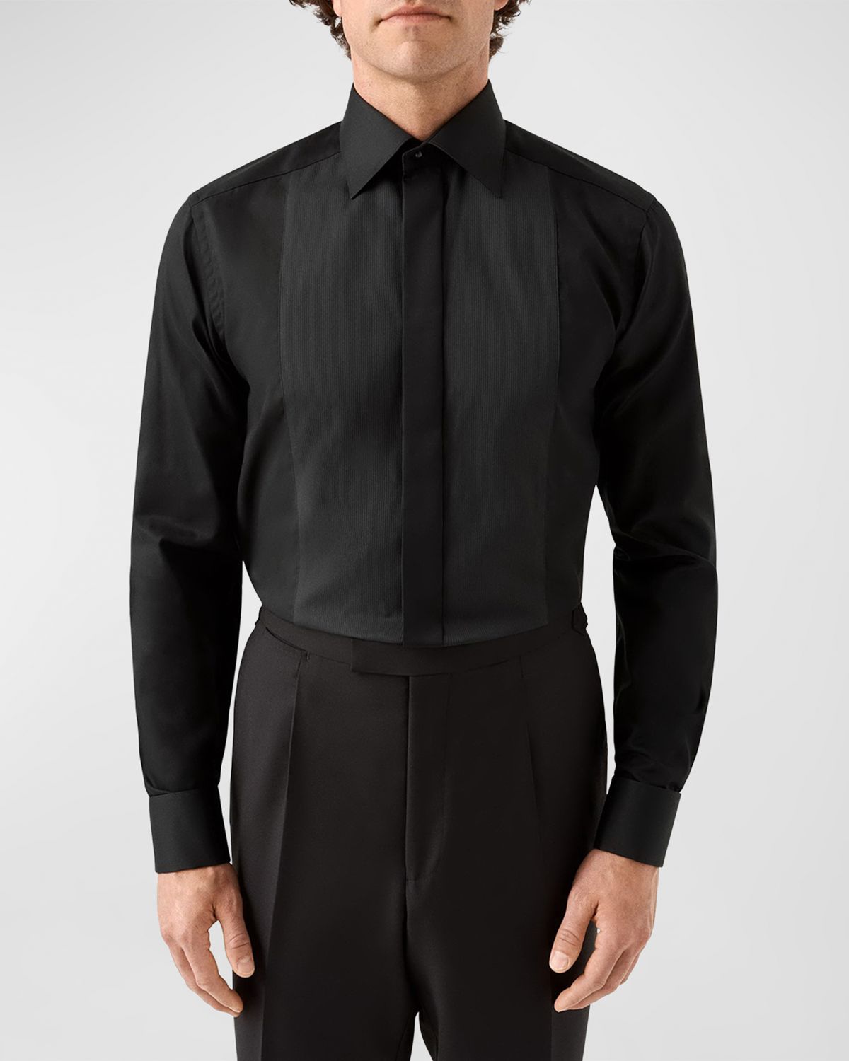 Eton Men 's Fine Stripe Bib-Front Contemporary Fit Evening Shirt