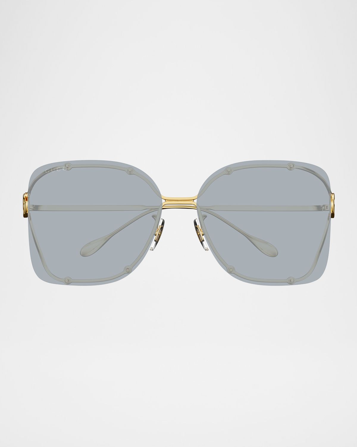 Gucci Rimless Square Metal Sunglasses
