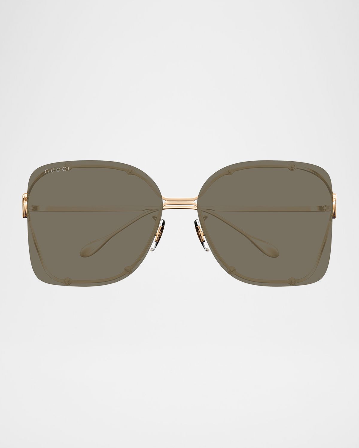 Gucci Rimless Square Metal Sunglasses