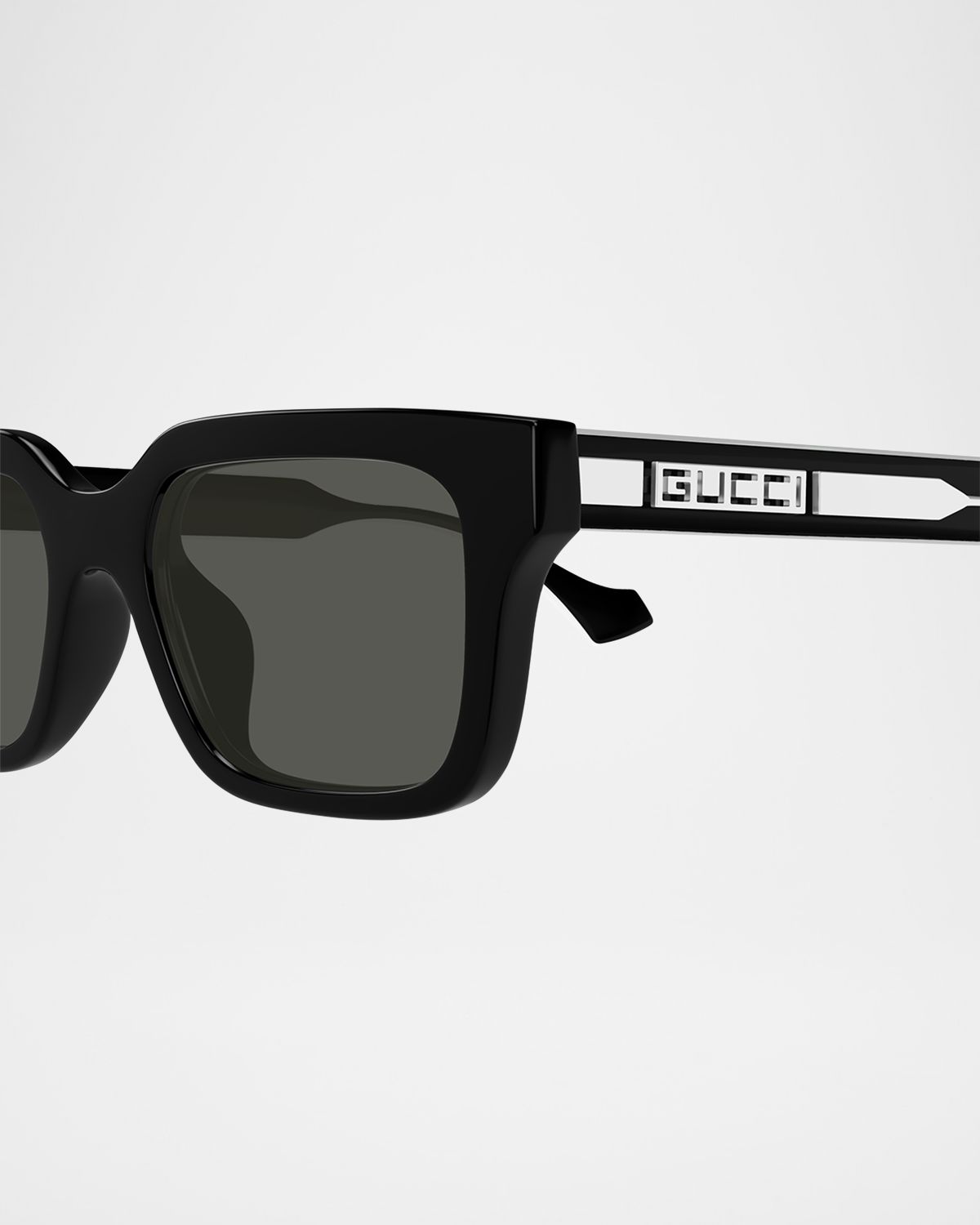 Gucci Men 's Transparent Rectangle Sunglasses