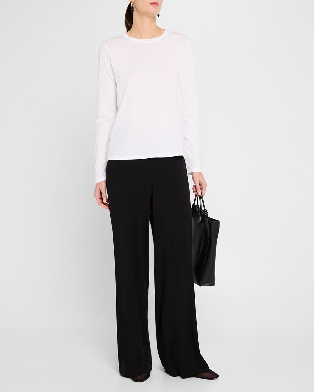 Eileen Fisher Wide-Leg Stretch Jersey Pants