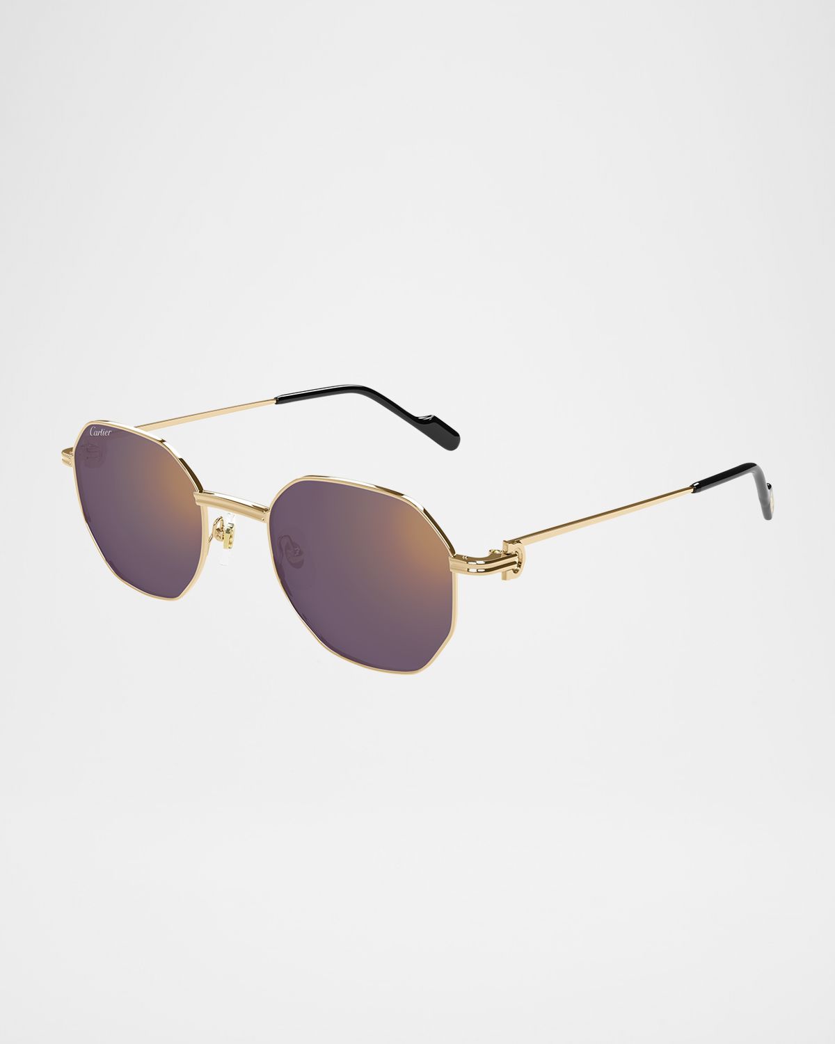 Cartier Mirrored Round Metal Sunglasses