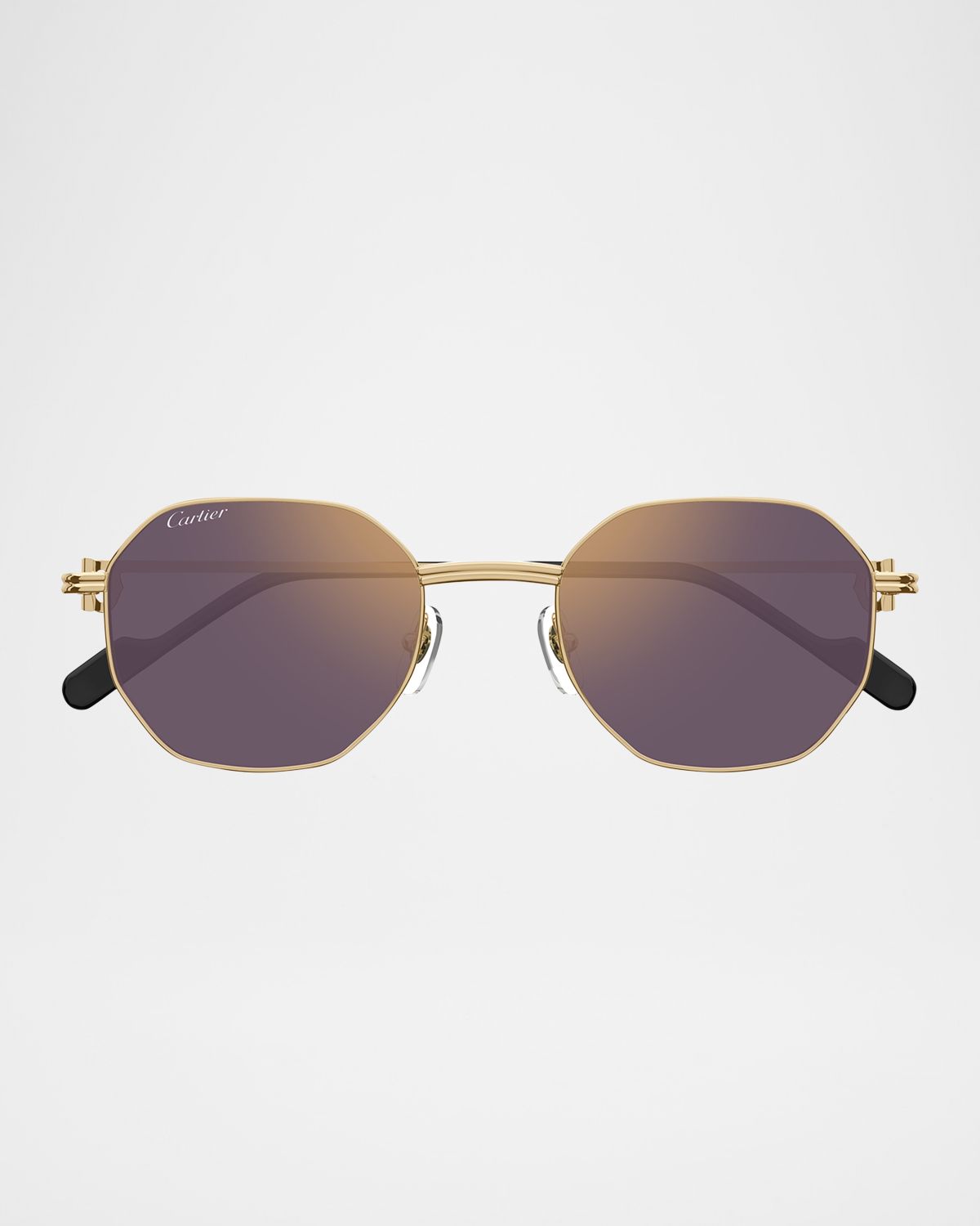 Cartier Mirrored Round Metal Sunglasses