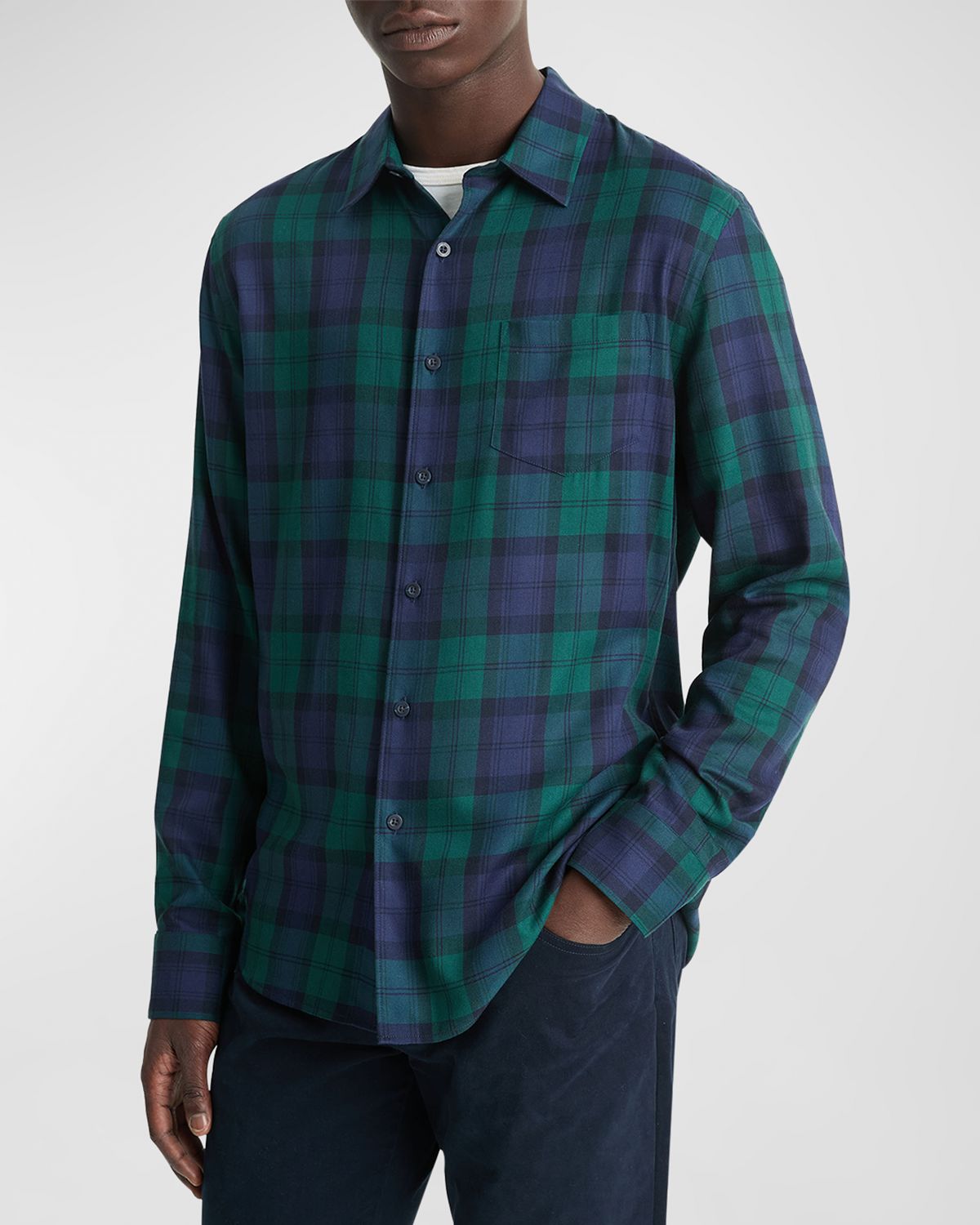 Vince Men 's Castaic Plaid Sport Shirt