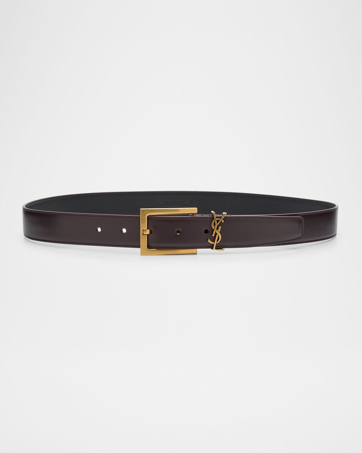 Saint Laurent Cassandre YSL Leather Belt