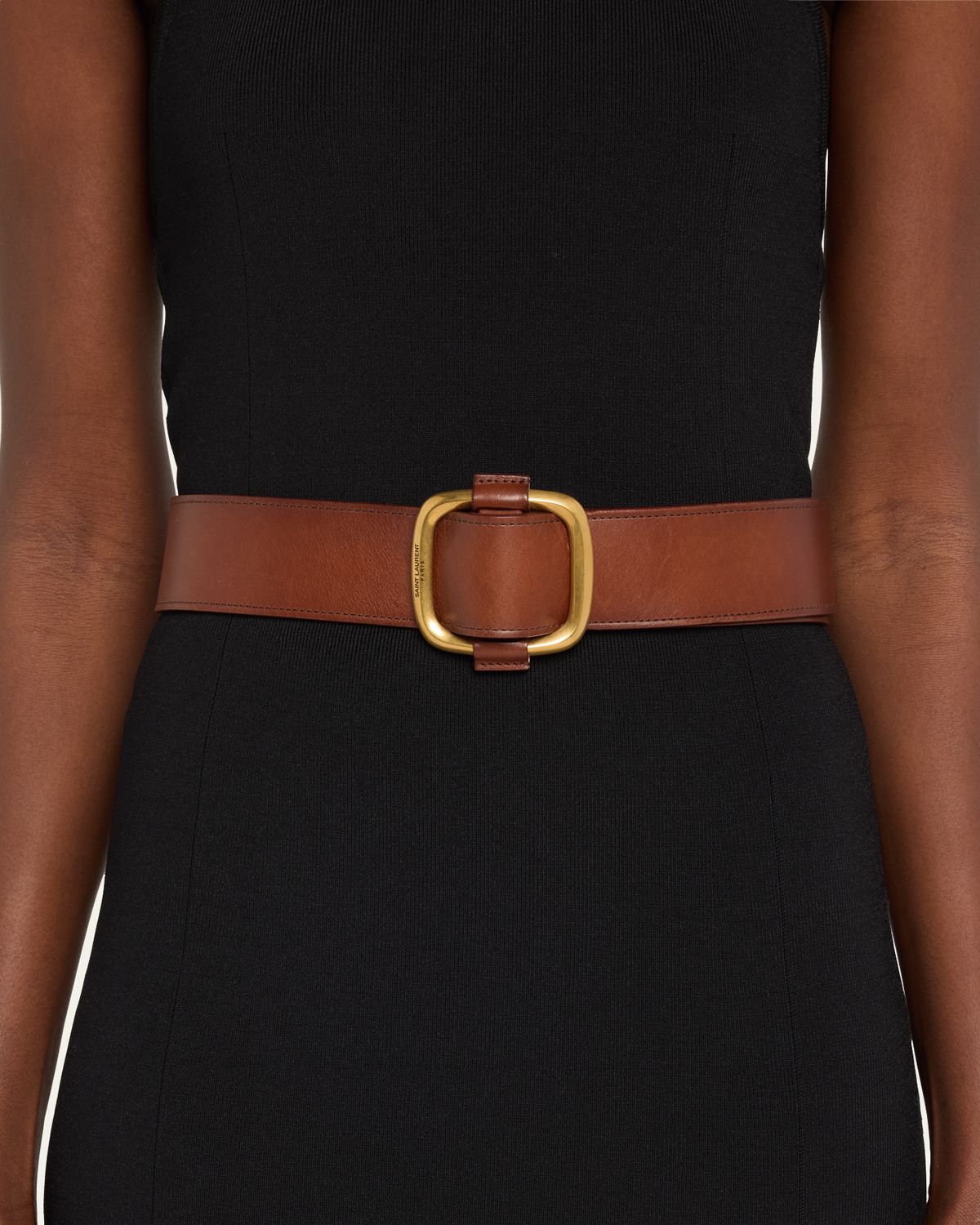 Saint Laurent Smooth Leather Belt With Oval Buckle
