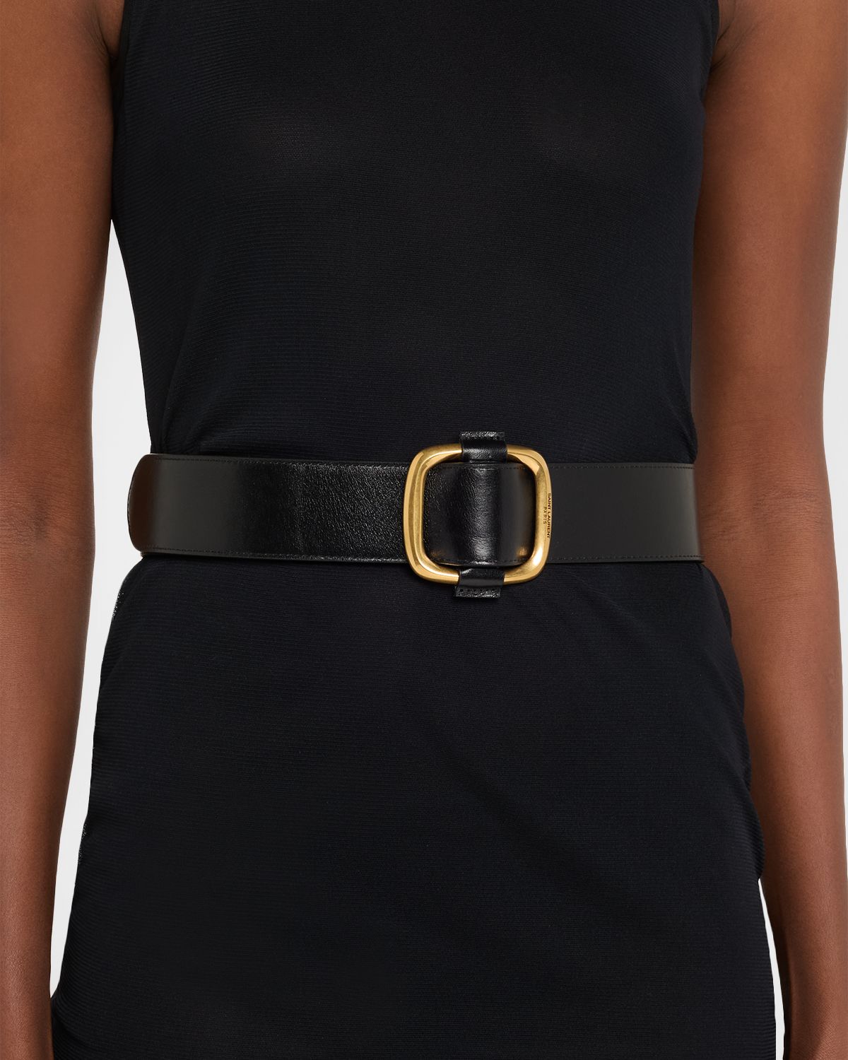Saint Laurent Smooth Leather Belt With Oval Buckle