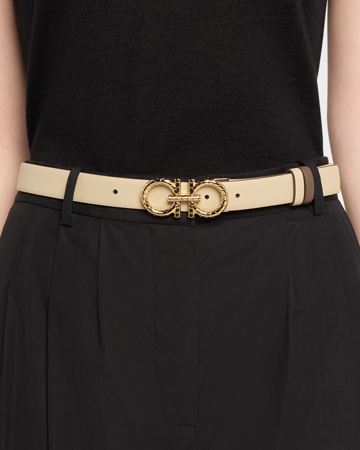 Ferragamo Gancini-Buckle Reversible Leather Belt