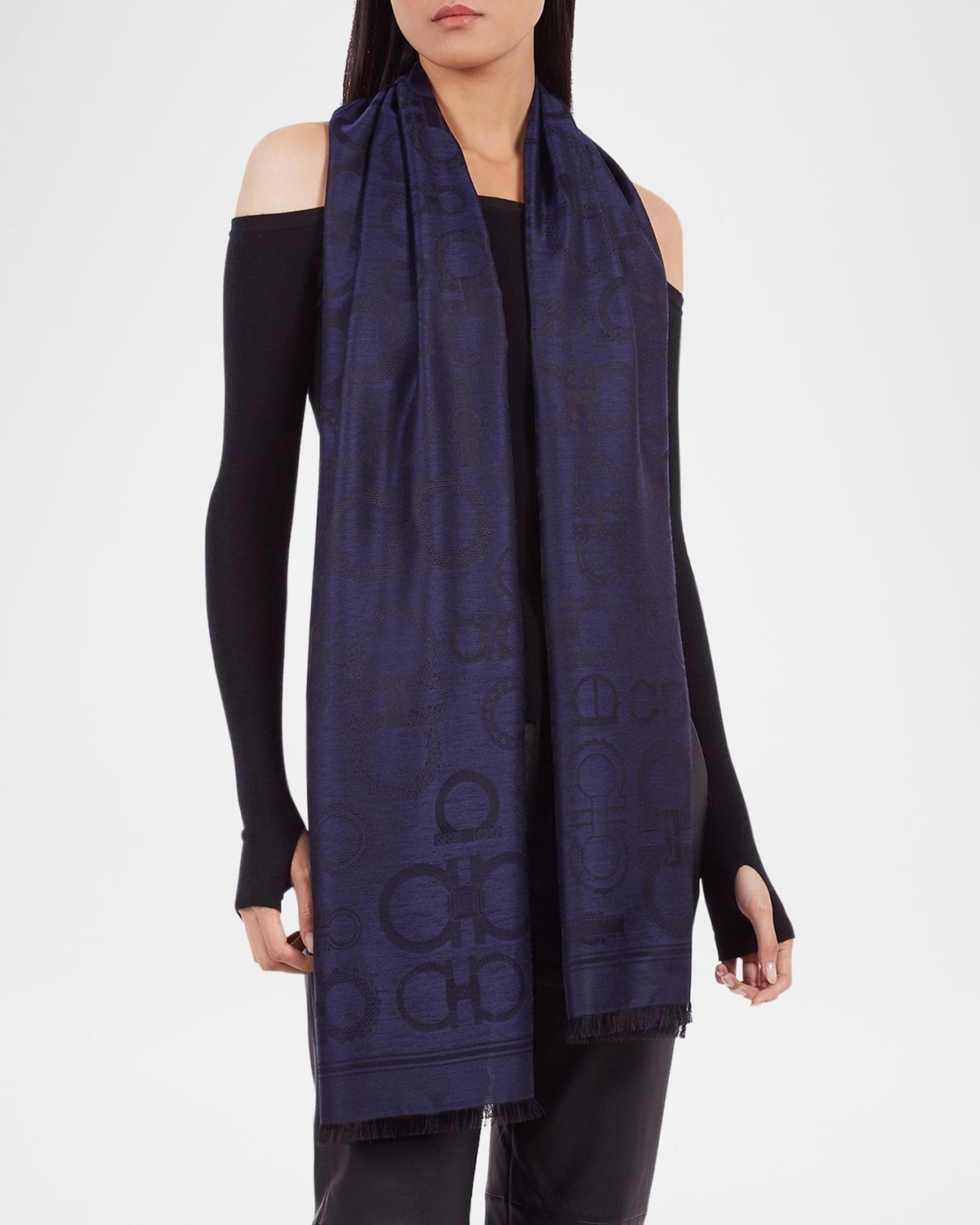 Ferragamo Fibbie Gancini Silk Scarf