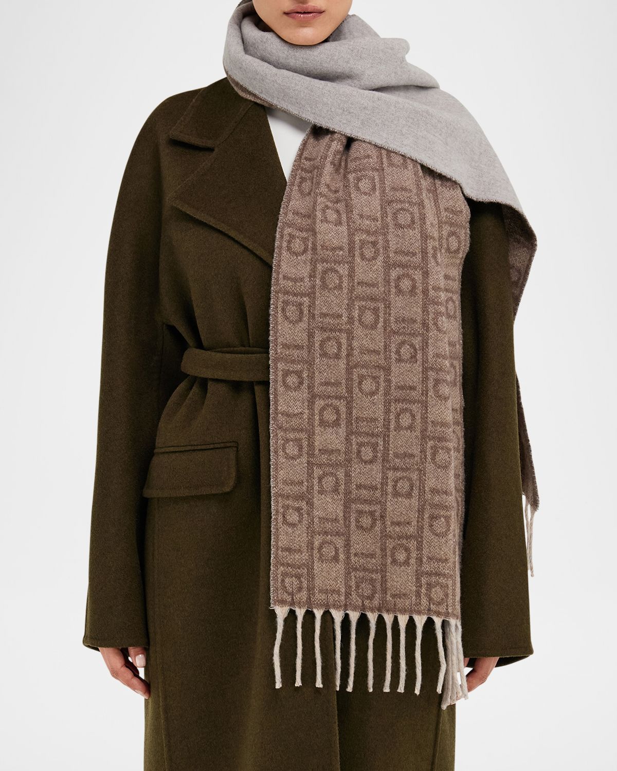 Ferragamo Cashmere and Wool Monogram Scarf