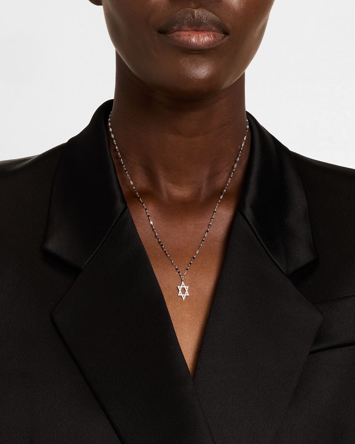 LANA 14K Gold Flawless Star of David Pendant Necklace with Jump Ring, 16-18"L