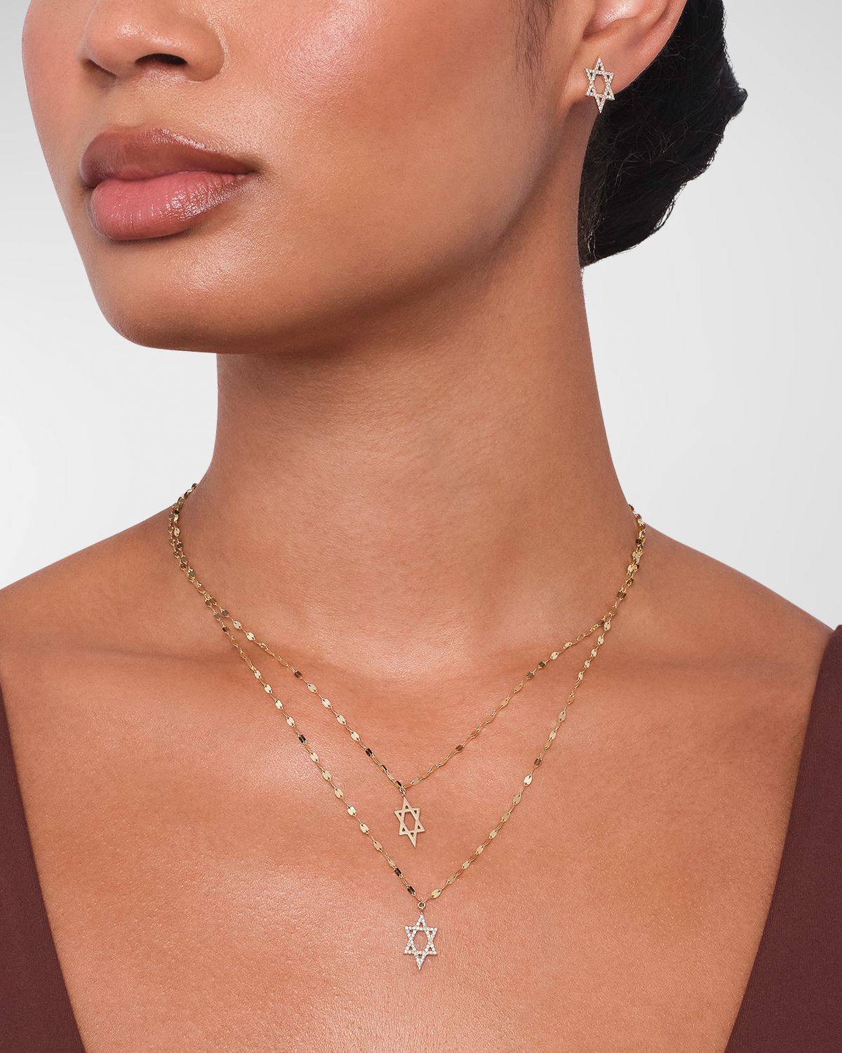 LANA 14K Gold Flawless Star of David Pendant Necklace with Jump Ring, 16-18"L