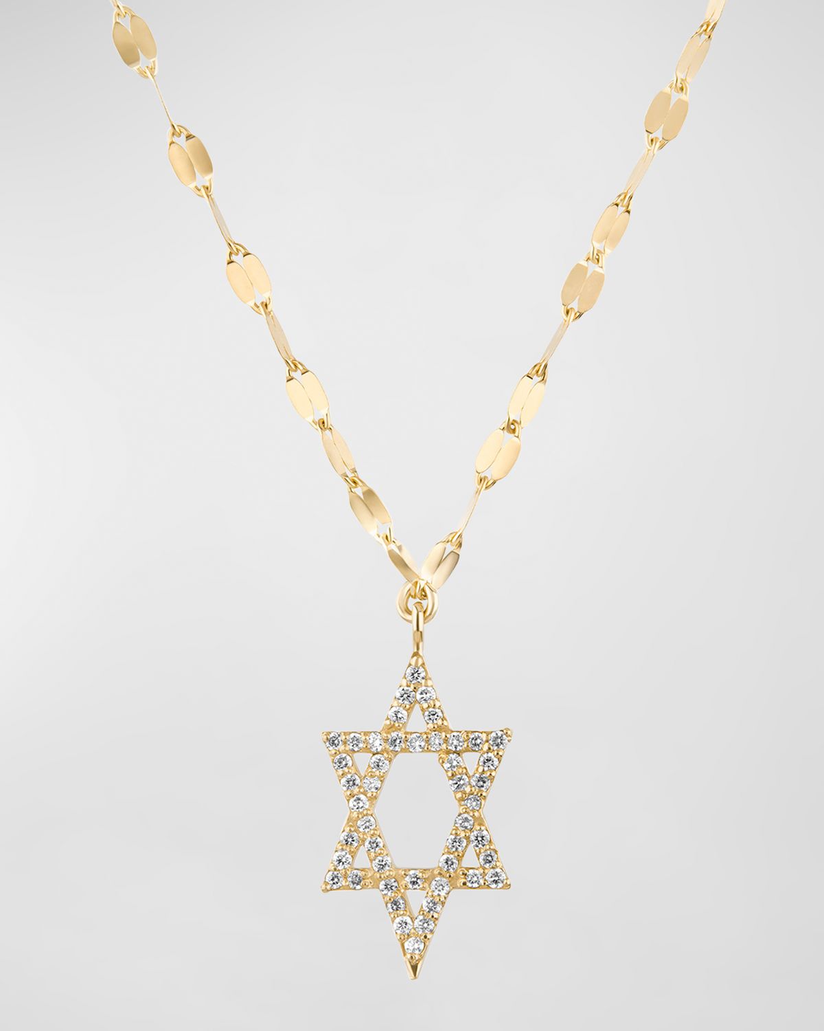 LANA 14K Gold Flawless Star of David Pendant Necklace with Jump Ring, 16-18"L