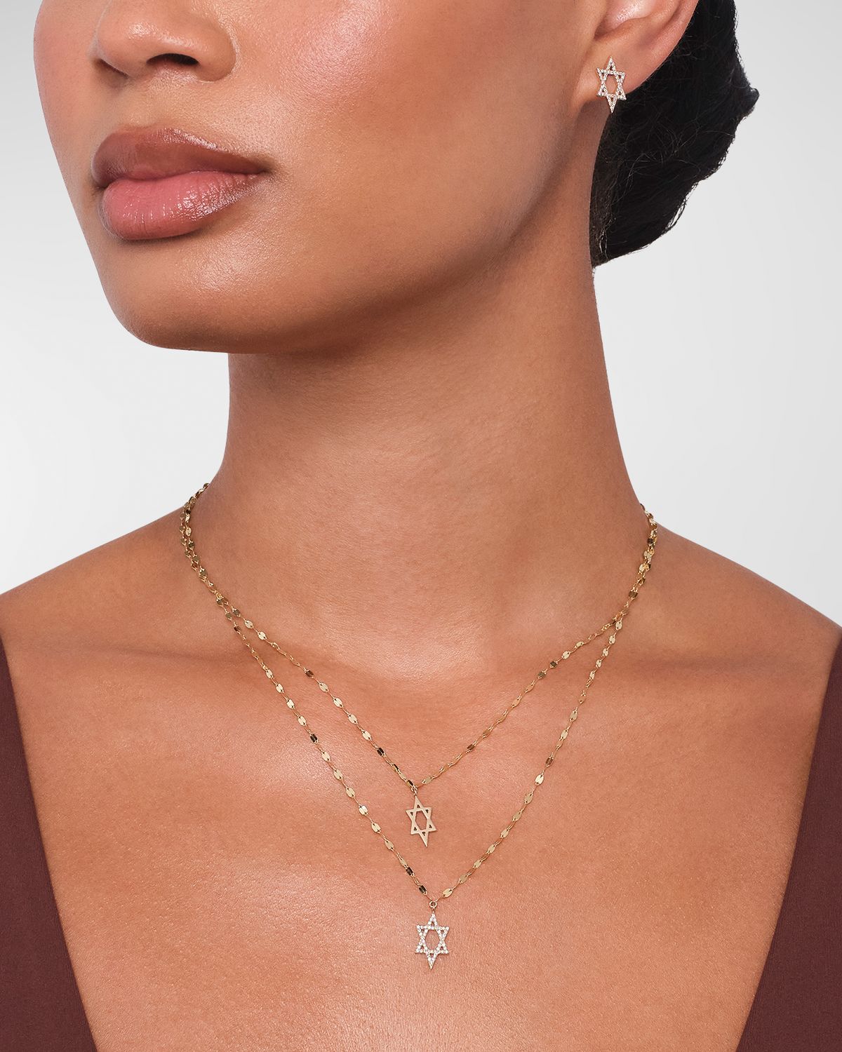 Lana 14K Gold Flawless Star of David Stud Earrings