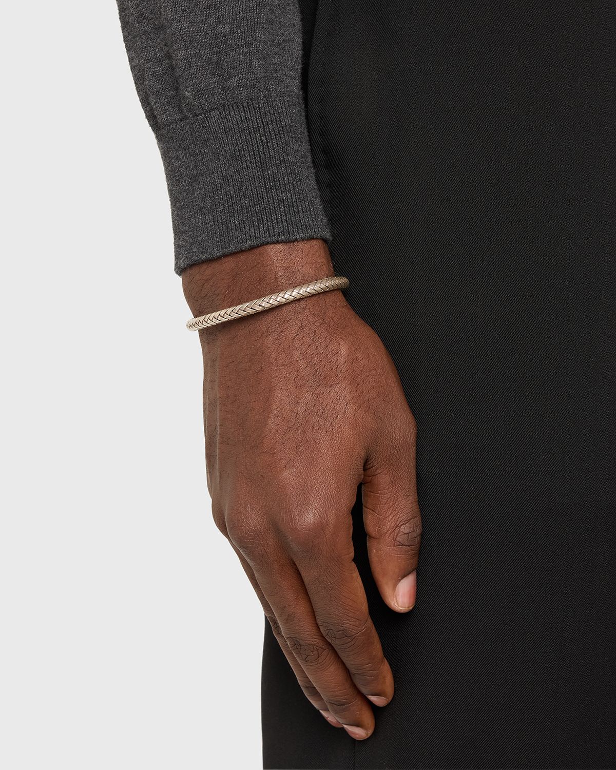 Jan Leslie Men 's Braided Sterling Silver Cuff Bracelet