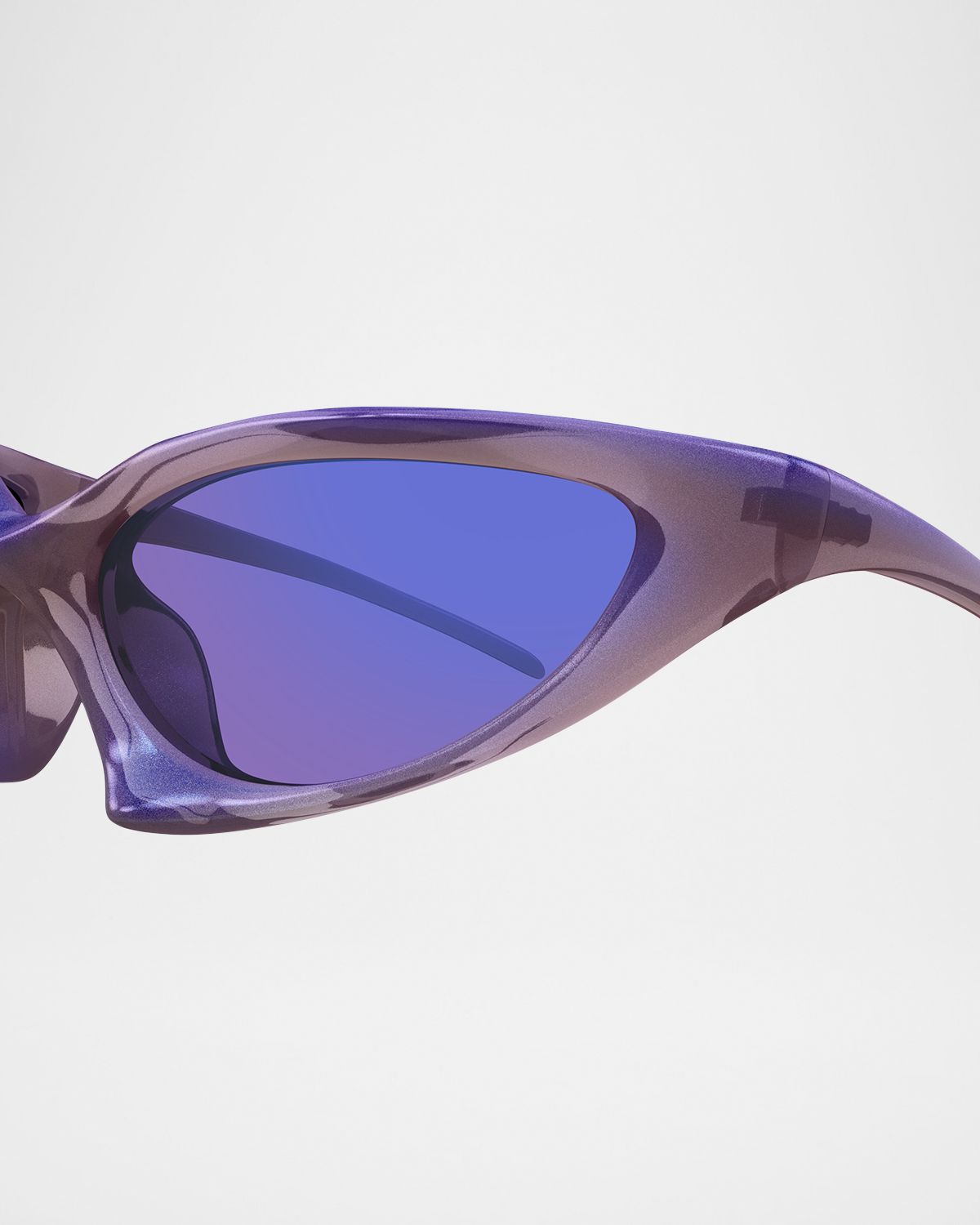 Balenciaga Wrap Logo-Print Plastic Sunglasses