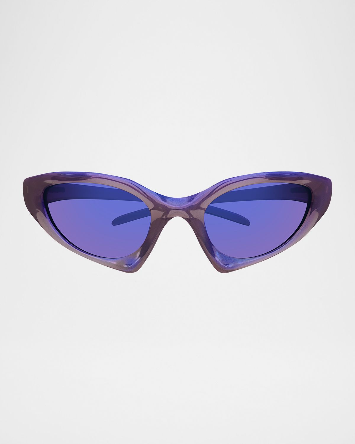 Balenciaga Wrap Logo-Print Plastic Sunglasses