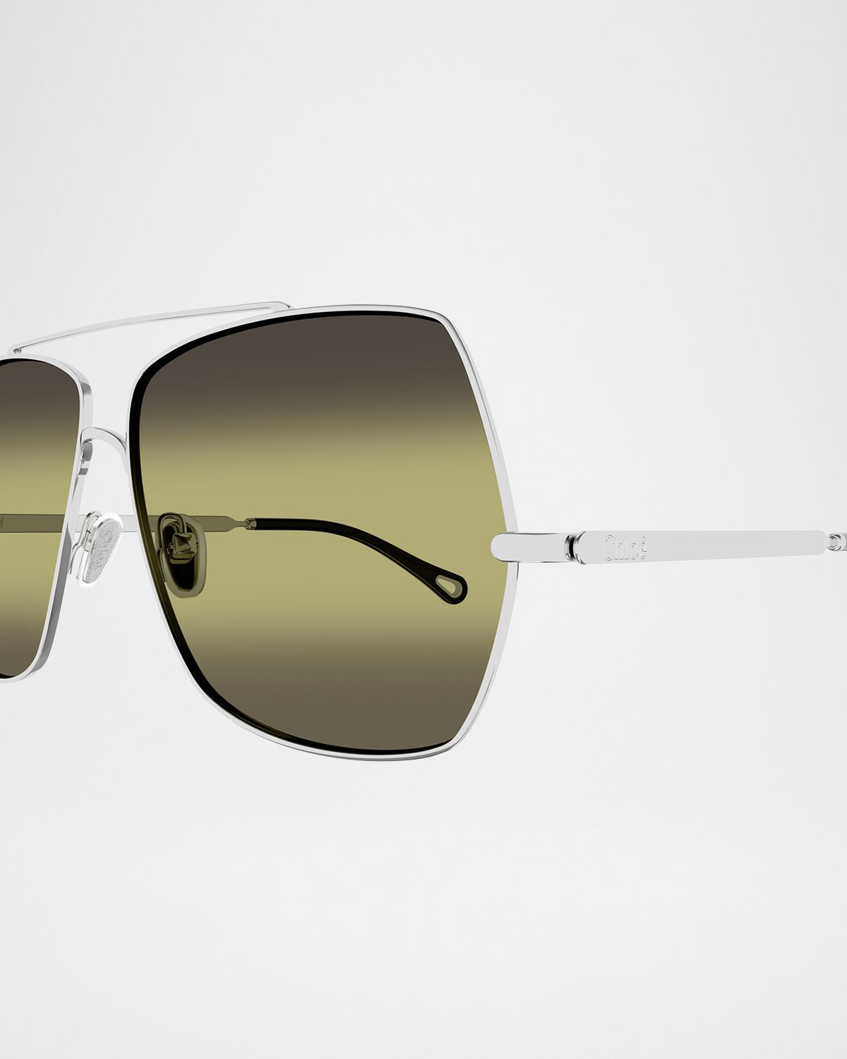 Chloe Gradient Aviator Metal Sunglasses