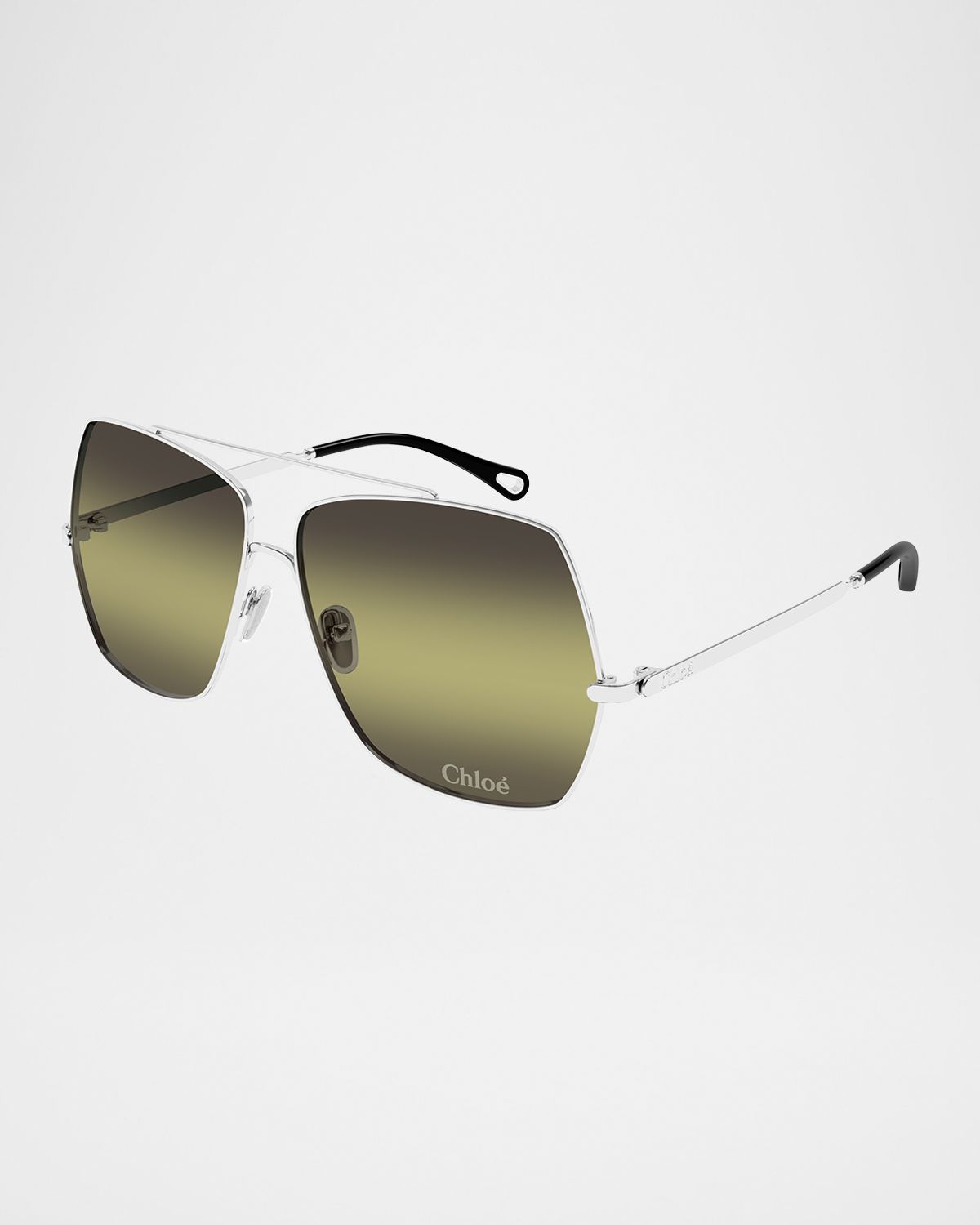 Chloe Gradient Aviator Metal Sunglasses