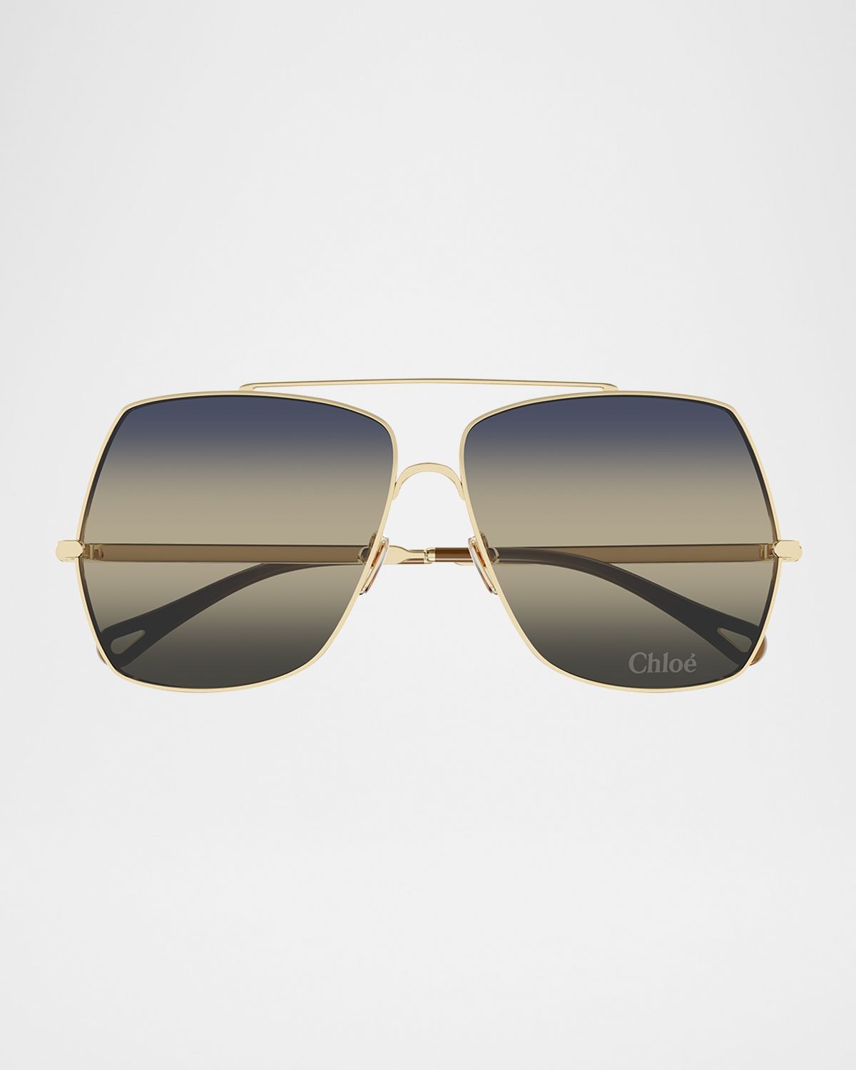 Chloe Gradient Aviator Metal Sunglasses