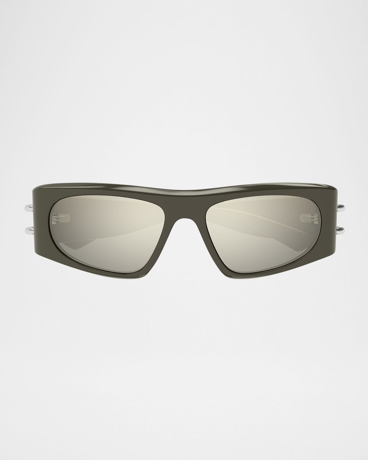 McQueen Men 's AM0471SM Acetate Rectangle Sunglasses