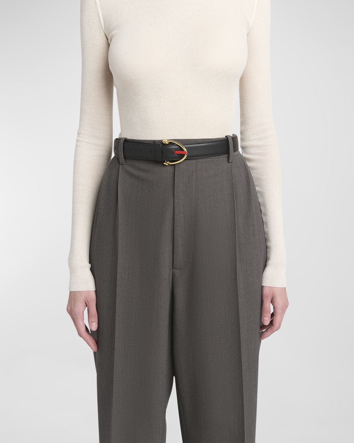 Bottega Veneta Bevel Buckled Leather Belt