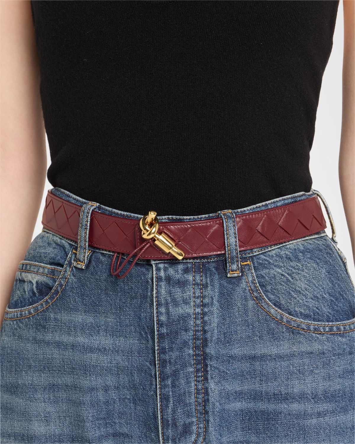 Bottega Veneta Knot Buckle Medium Calf Leather Belt