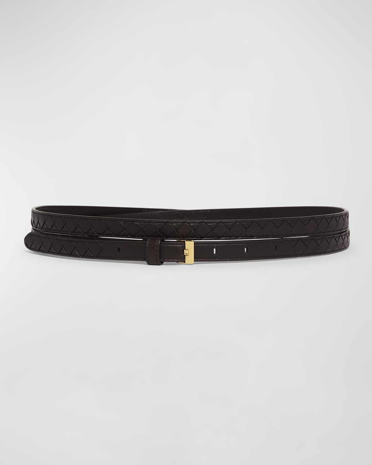 Bottega Veneta Double Layered Leather Thin Belt