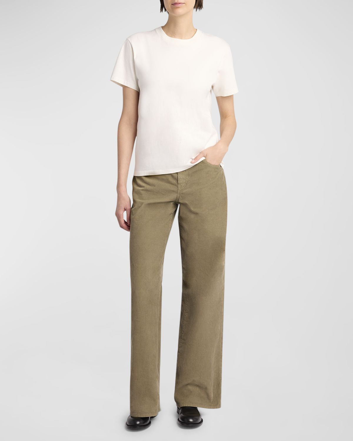 THE ROW Calibi Brushed Cotton Silk Jersey T-Shirt