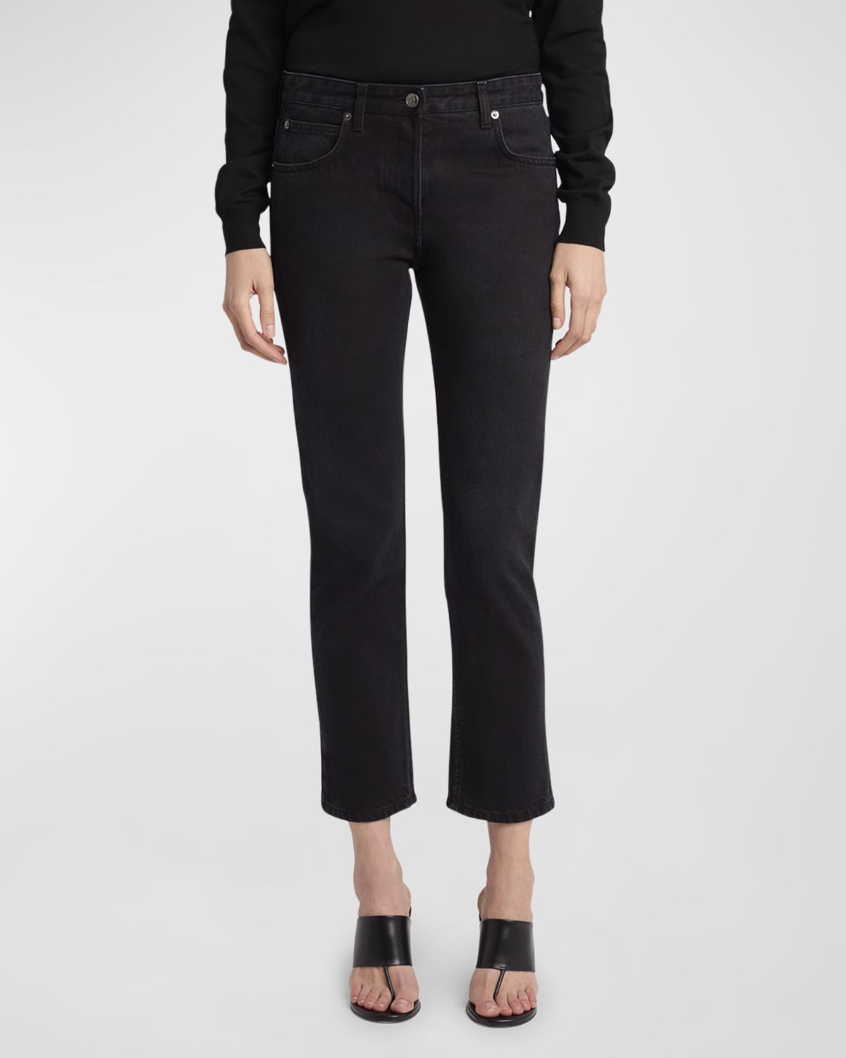 THE ROW Riaco Mid-Rise Straight-Leg Ankle Jeans