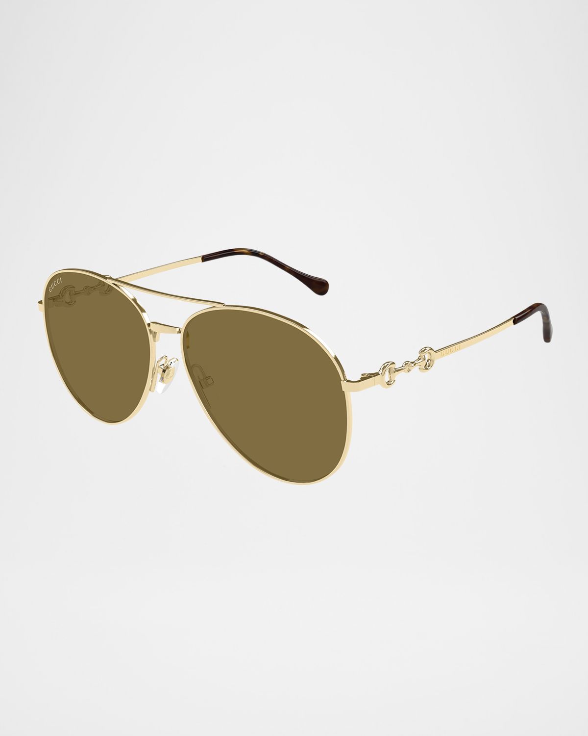 Gucci Horsebit Metal Aviator Sunglasses
