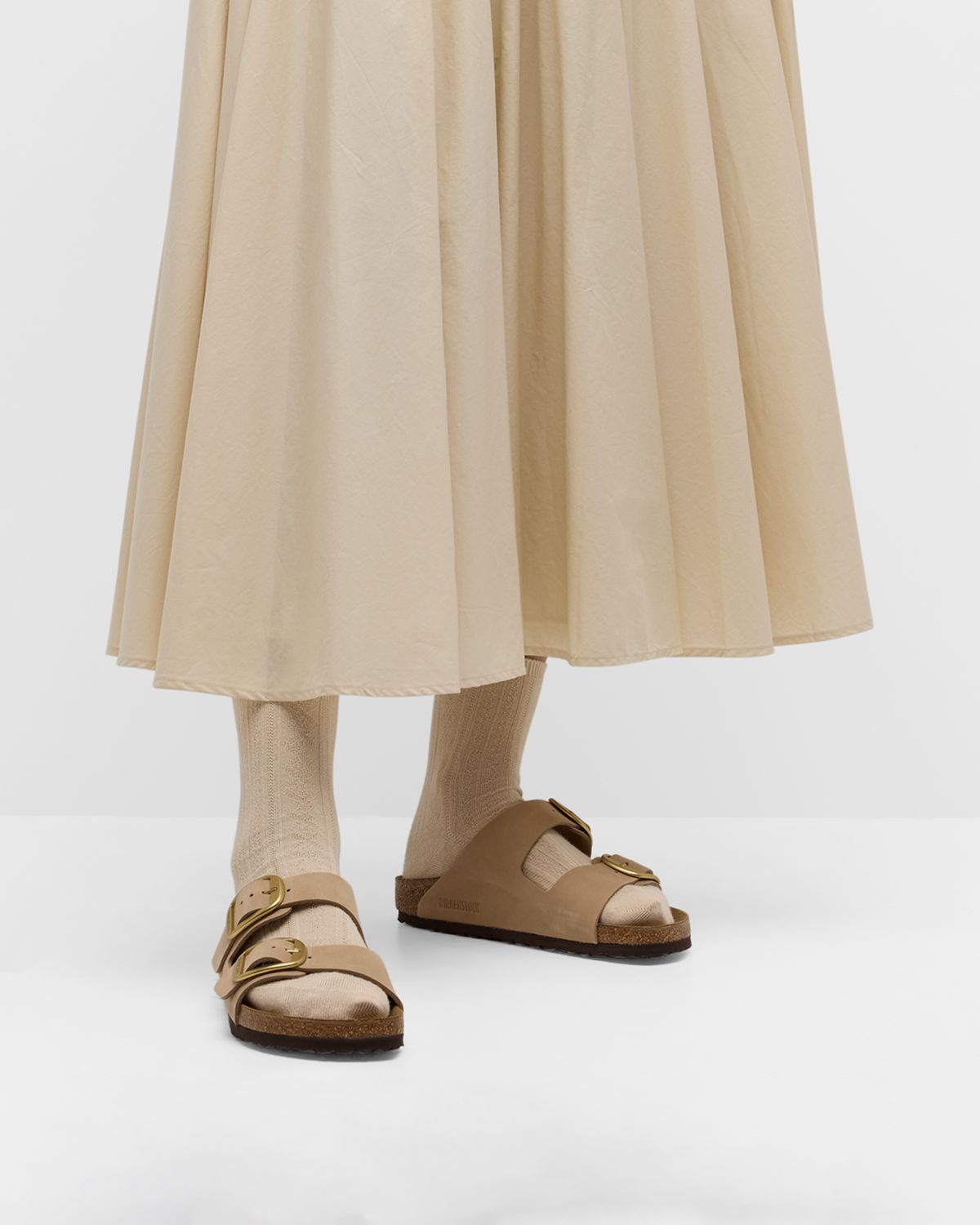 BIRKENSTOCK Arizona Leather Dual-Buckle Slide Sandals