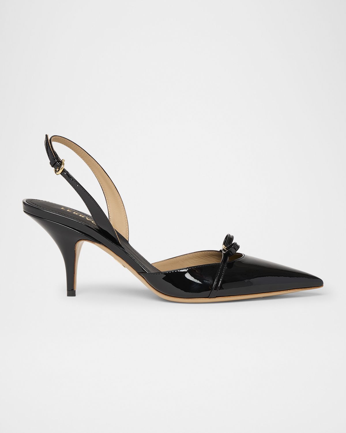 Ferragamo Gylla Patent Bow Slingback Pumps